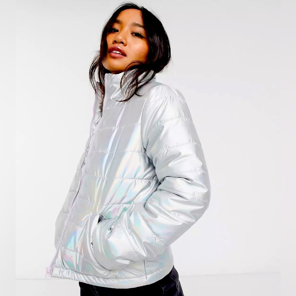ASOS Brave Soul Petite hologram padded jacket